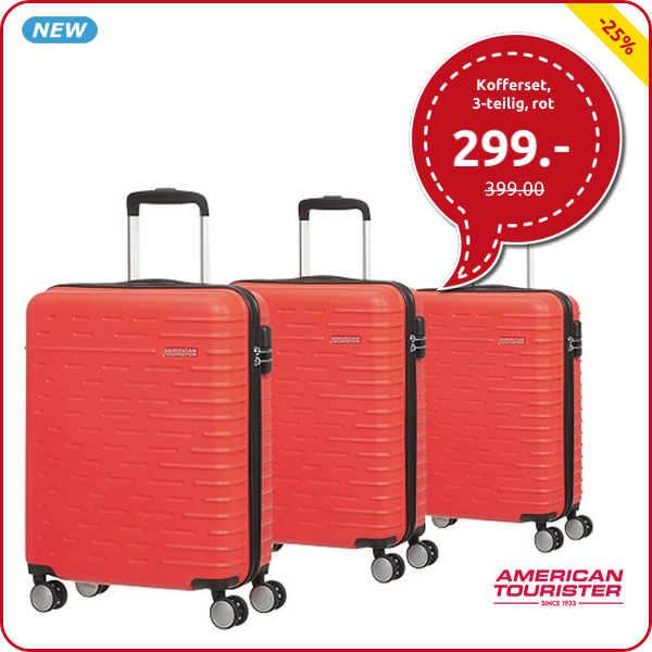American Tourister Kofferset «HyperDash», 3-teilig, rot