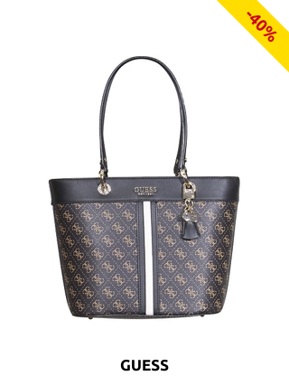 GUESS Handtasche Elite Tote «Noelle», braun mit dunkeln Henkeln