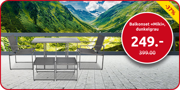 Balkonset «Miki», dunkelgrau