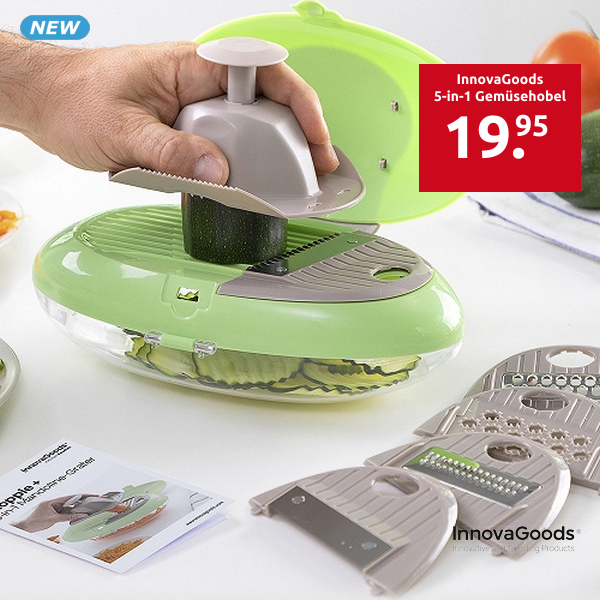 InnovaGoods 5-in-1 Gemüsehobel «Choppie», 5 Accessoires