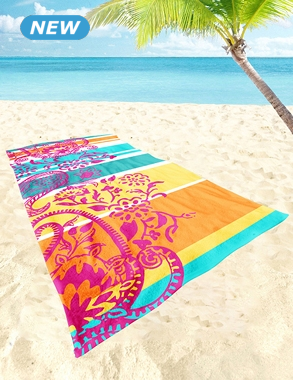 Strandtuch «Sandra», 90x180 cm, bunt
