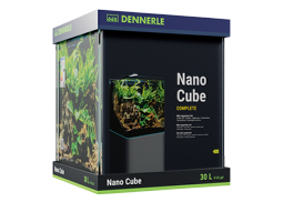 Aquarium DENNERLE Nano Cube Complete, 30 L, LED Beleuchtung Chihiros C 251 inkl. Innenfilter, Abdeckscheibe, Sicherheitsunterlage, Scaper‘s Back Rückwandfolie, Einsteigerbroschüre , Nährboden, Kies und Thermometer