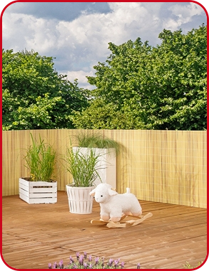 Sichtschutzhecke Bamboo aus PVC, natur/braun