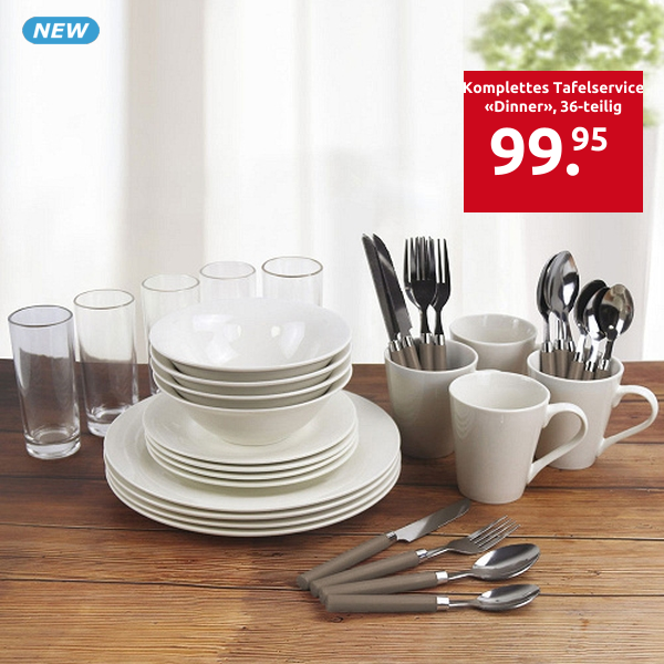 Komplettes Tafelservice «Dinner», 36-teilig, 4 Personen