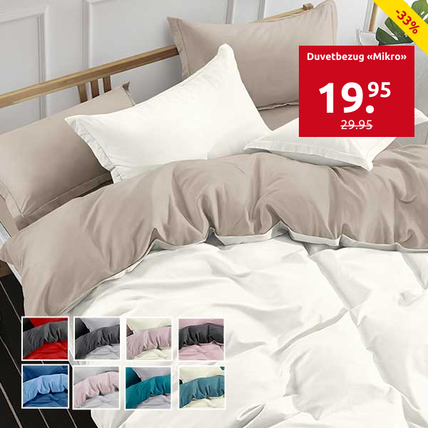 Duvetbezug «Mikro» 160 x 210 cm + Pfulmenbezug 65 x 100 cm, elfenbein/taupe