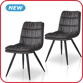 Stühle, 2-Set , Samtbezug, grau