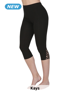Capri-Leggings mit Schnürung, schwarz