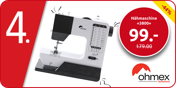 Ohmex Nähmaschine «3800», Verlängerungstisch, 38 Stiche