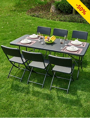 Table pliante avec 6 chaises «Fiesta»