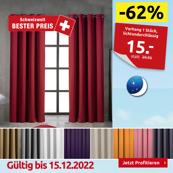 Vorhang 1 Stück, lichtundurchlässig, rot