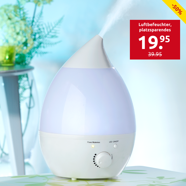 Luftbefeuchter «LED», platzsparendes Tischmodell