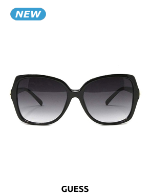 GUESS Rechteckige Sonnenbrille, schwarz