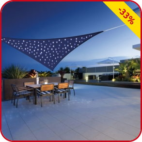 LED Dreieck-Sonnensegel, blau