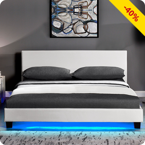 Bett LED «City», B 140 cm