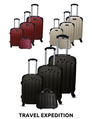 TRAVEL EXPEDITION Kofferset «Star», 4-teilig, H 57/67/77 cm, light, champagner