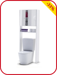 WC-Möbel mit High-Gloss-Finish, weiss