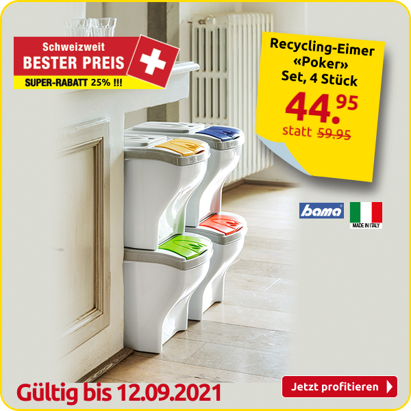 Recycling-Eimer «Poker», Set, 4 Stück
