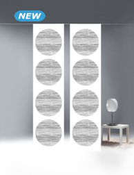 Schiebevorhang, H 245, B 60 cm, weiss/schwarz