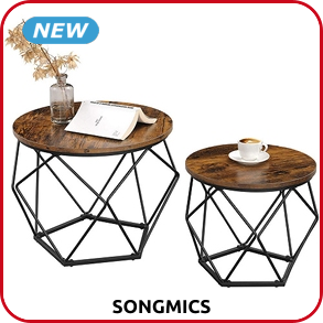 SONGMICS 2er-Set Beistelltische «Indus», schwarz