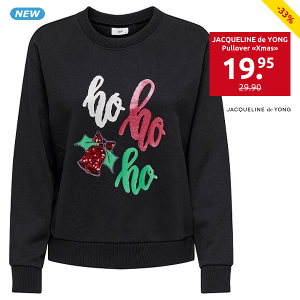 JACQUELINE de YONG  Pullover «Xmas», schwarz