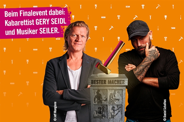 Beim Finalevent mit dabei: Kabarettist Gery Seidl und Musiker Seiler.