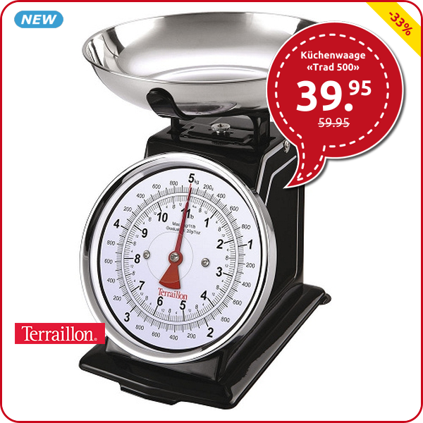 Terraillon Küchenwaage «Trad 500», schwarz