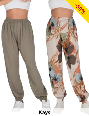 Fliessende Hose mit elastischer Taille, khaki