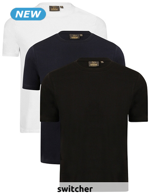 switcher T-Shirts «Bob II», 3er-Pack, Herren, weiss + marine + schwarz
