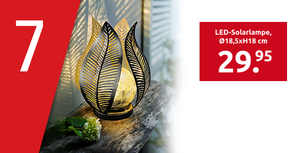 LED-Solarlampe «Blütenblatt», Ø18,5xH18 cm