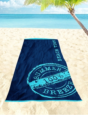 Strandtuch «Beach», 90x180 cm, marine/blau