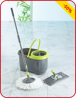 Mopp-Set «Roundflat» mit doppeltem Schleudersystem