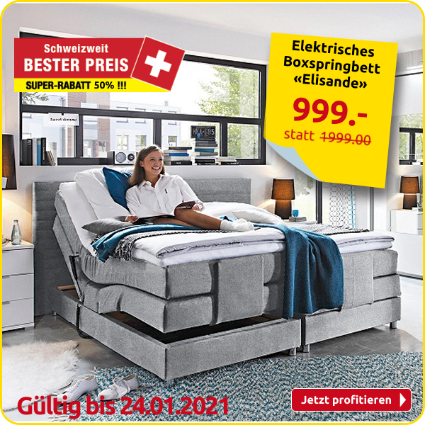 Elektrisches Boxspringbett «Elisande» grau, 160 x 200 cm