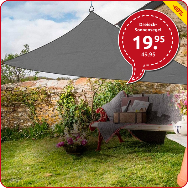 Dreieck-Sonnensegel 3,6 m, grau