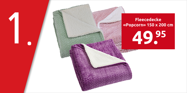 Fleecedecke «Popcorn» 150 x 200 cm, grün