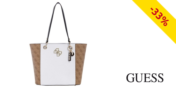 Guess Tote Bag «Noelle», weiss/braun