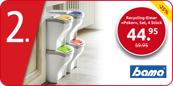 Recycling-Eimer «Poker», Set, 4 Stück