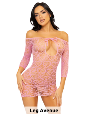 Leg Avenue Sexy Mini Dress, mit Herzen, rosa