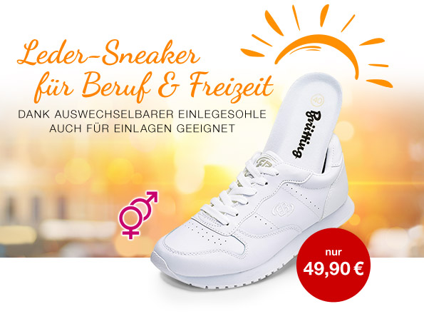 Leder-Sneaker für Beruf & Freizeit - DANK AUSWECHSELBARER EINLEGESOHLE AUCH FÜR EINLAGEN GEEIGNET