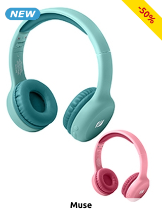 Muse Stereo-Bluetooth-Headset für Kinder, rosa