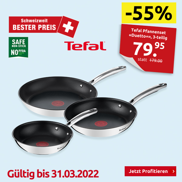 Tefal  Pfannenset «Duetto+», 3-teilig