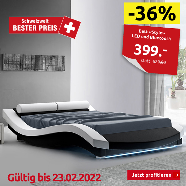 Bett «Style», 140 x 200 cm, LED und Bluetooth
