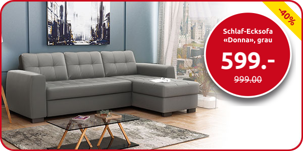 Schlaf-Ecksofa «Donna», grau
