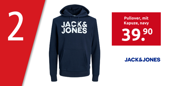 JACK&JONES Pullover, mit Kapuze, navy