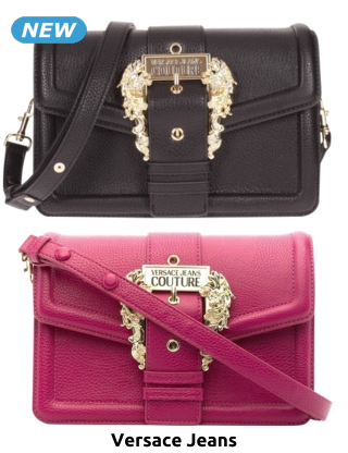 Versace Jeans Handtasche mit breiter Schnalle, himbeer