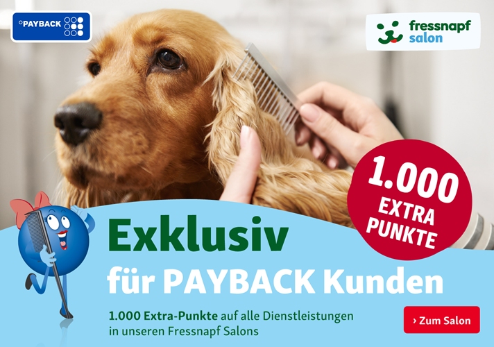 Exklusiv für PAYBACK Kunden: 1000 Extra-Punkte auf alle Dienstleistungen in unseren Fressnapf Salons 