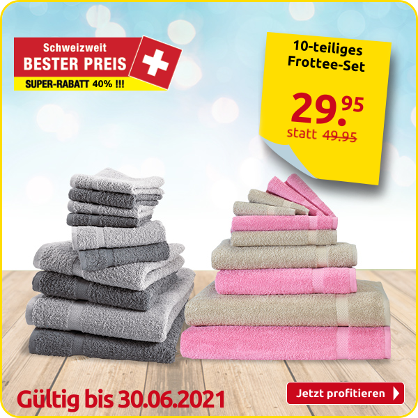 10-teiliges Frottee-Set, superflauschig, grau/anthrazit