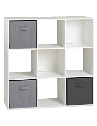 Vertikales Regal «JURG9», 9 Nischen, B 92 x H 92,5 x T 29,5 cm, weiss