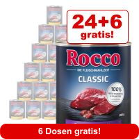 24 + 6 gratis! Voordeelpakket Rocco Classic Hondenvoer 30 x 800 g