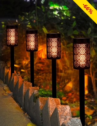 Solarlampe «Torche», 4 Stück, mit Erdspiess