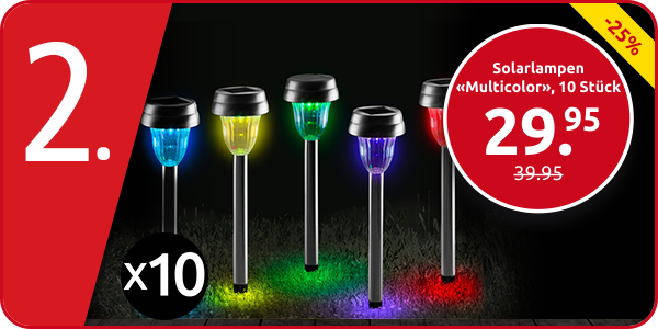 Solarlampen «Multicolor», 10 Stück